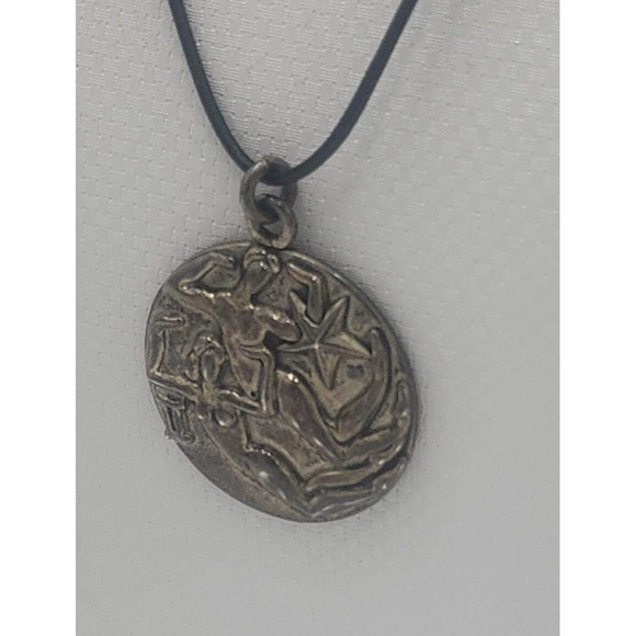 Vintage Sterling Silver 925 Margot De Taxco Gemini Zodiac Pendant Necklace - Picture 3 of 5